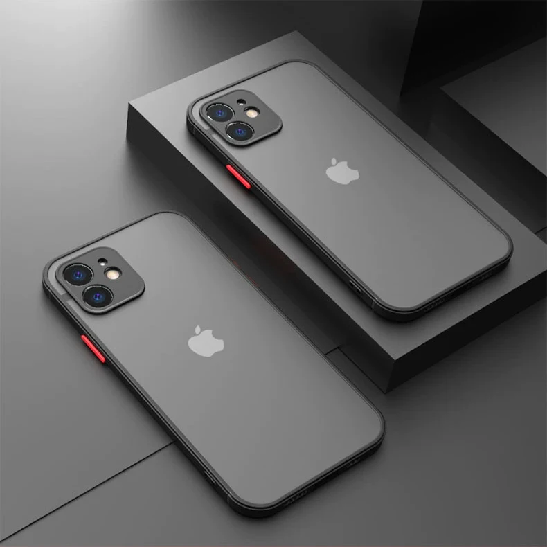 

Black Frosted Matte Slim Cell Phone Case for iphone 11 12 pro max