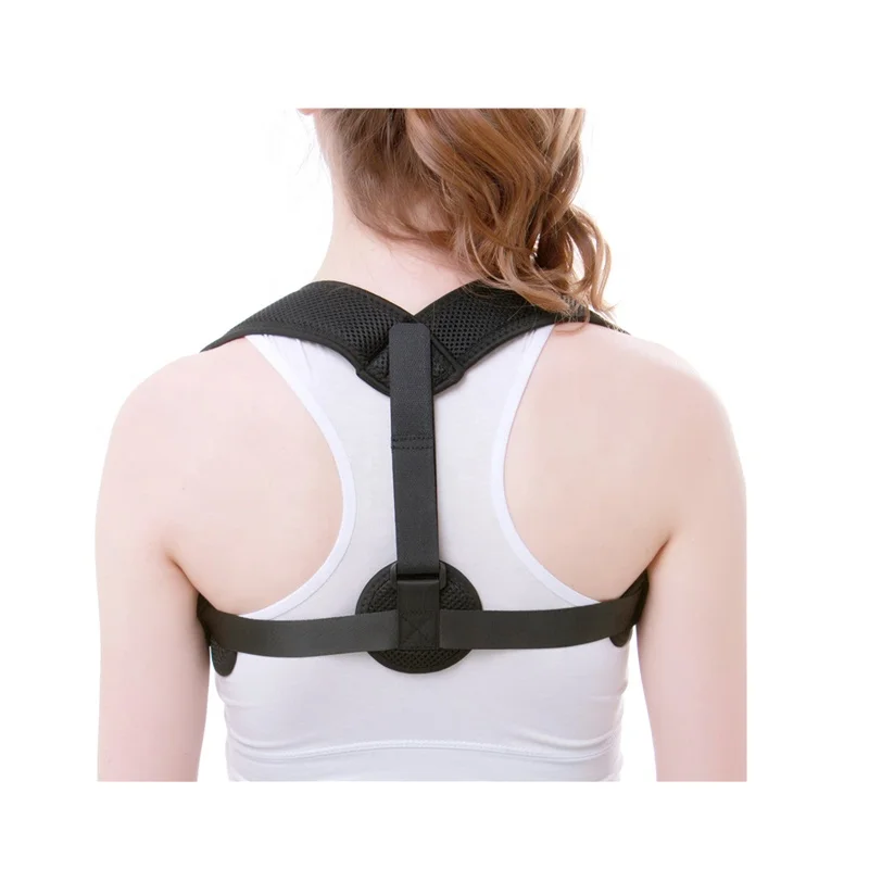 

High quality back support belt posture corrector for unisex, Black