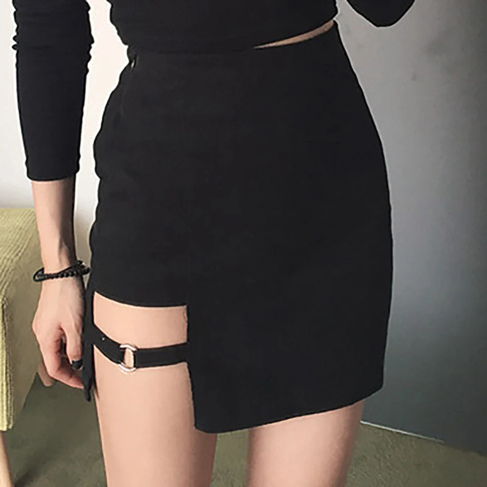 

Korean Style Black Hip Skirts Irregular Micro Mini Skirt Summer Fashion Saia High Waist Faldas Mujer