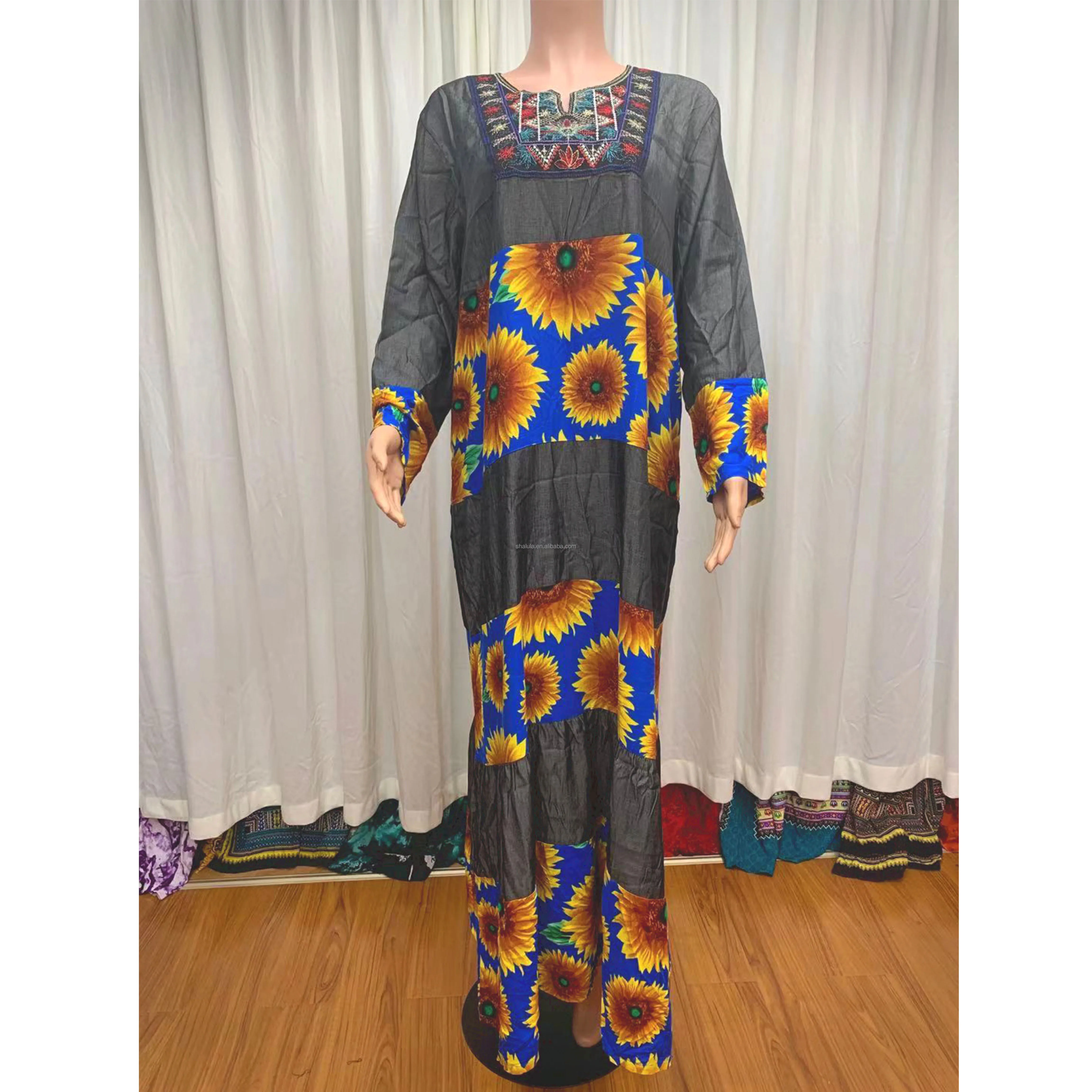 

2021 wholesales new casual wear Kftan Plus Size Clothing dress abaya casual long maxi dress woman natives african dresses
