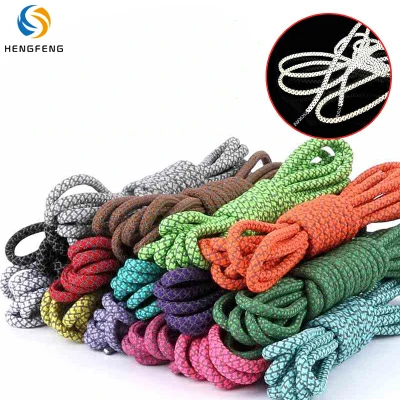 

Custom Round Shoelaces Laces Rope String Packaging Sport Bootlaces Reflective Shoe Lace, Picture color or custom color
