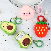 

Cases For Apple AirPods 2 Soft Cartoon Avocado Strawberry Earphone Case For Air Pods 1 Charging Box Cover For Airpods With Hooks