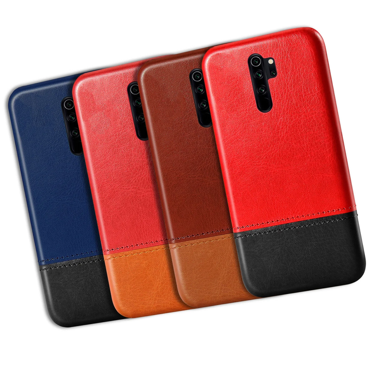 

New arrivals mobile phone accessories for iphone 11 leather back cover cell phone case for redmi note 8 pro, 8 colors