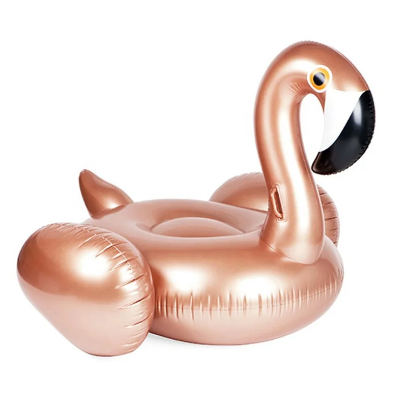 

TY Rose Golden Flamingo Pool Float Swimming Circle Pool Party Toys Water Mattress Beach Bed For Adults Child, Picture