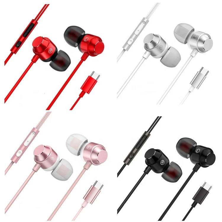 

Type C Earphone Bass Audio For Samsung For Huawei With Mic Hands Free Earphone Headphone Type C Wired Earphone