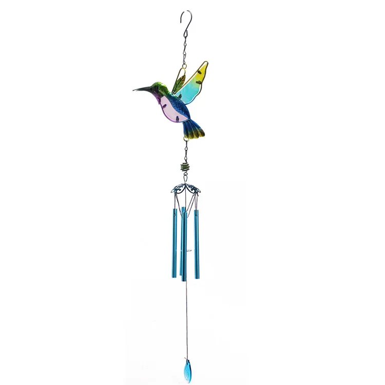 

LJJZH158 Humming bird glass wind chime Yard Lawn Decor Home Decoration Outdoor hanging stained wind chime