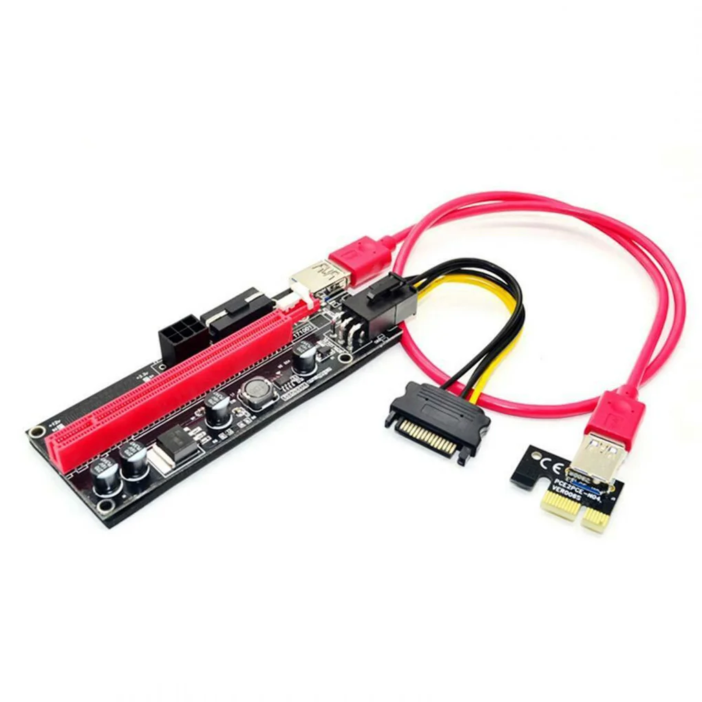 

Ver009 Usb 3.0 Pci-E Riser Ver 009S Express 1X 4X 8X 16X Extender Riser Adapters Card Sata 15Pin To 6 Pin Power Cable USB Cable