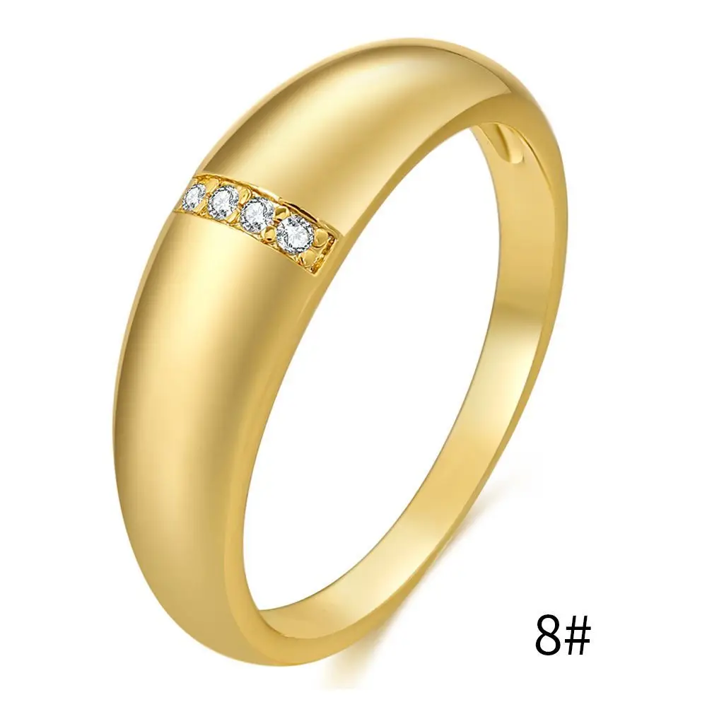 

Baroque Luxury 18K Gold Plated Shiny Micro Pave Diamond Wedding Ring For Women Men