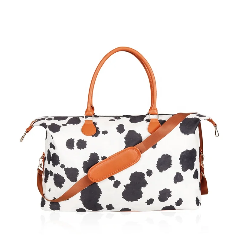 

Cow Print Weekender Duffle Bags Fashionable Travel Tote Bag Large Capacity Shoulder For Women, As the picture