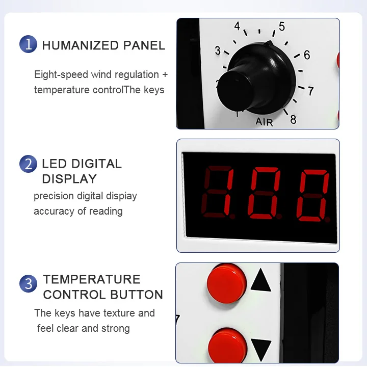 High Quality Professional Temperature Control 858d Electric Hot Air Blower Gun Soldering Station Digital Constant Temperature De