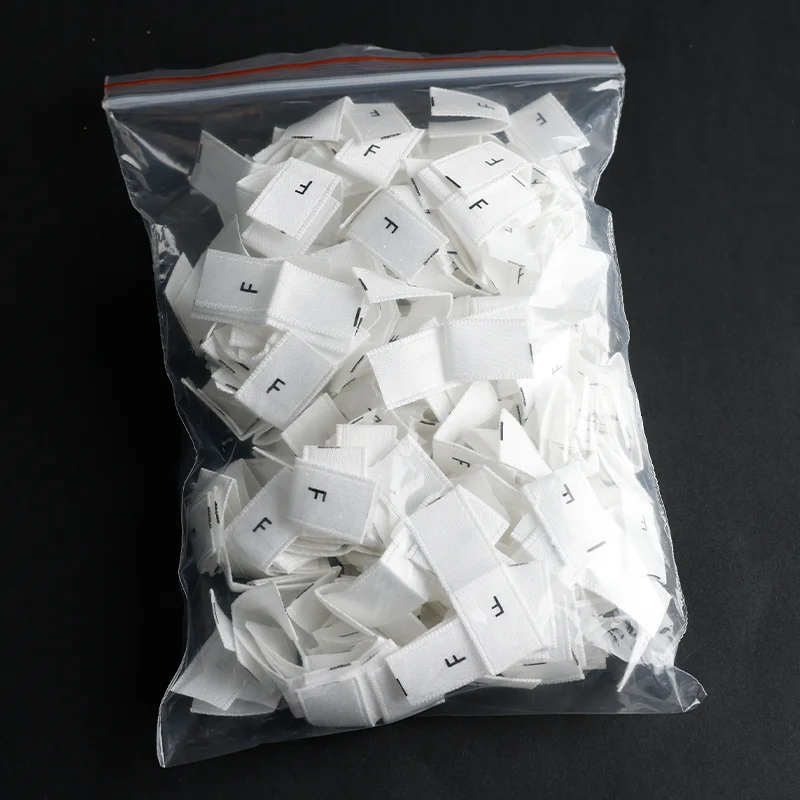 Wholesale Different Sizes Woven Satin Cotton Labels Custom Size Standard Size Label for Clothing