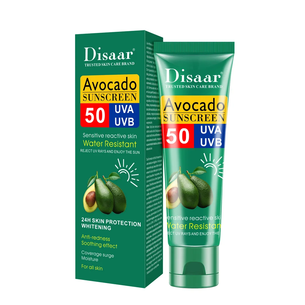 

Disaar Avocado SPF 50 organic Waterproof sun protection sunscreen cream for all skin, Tinted