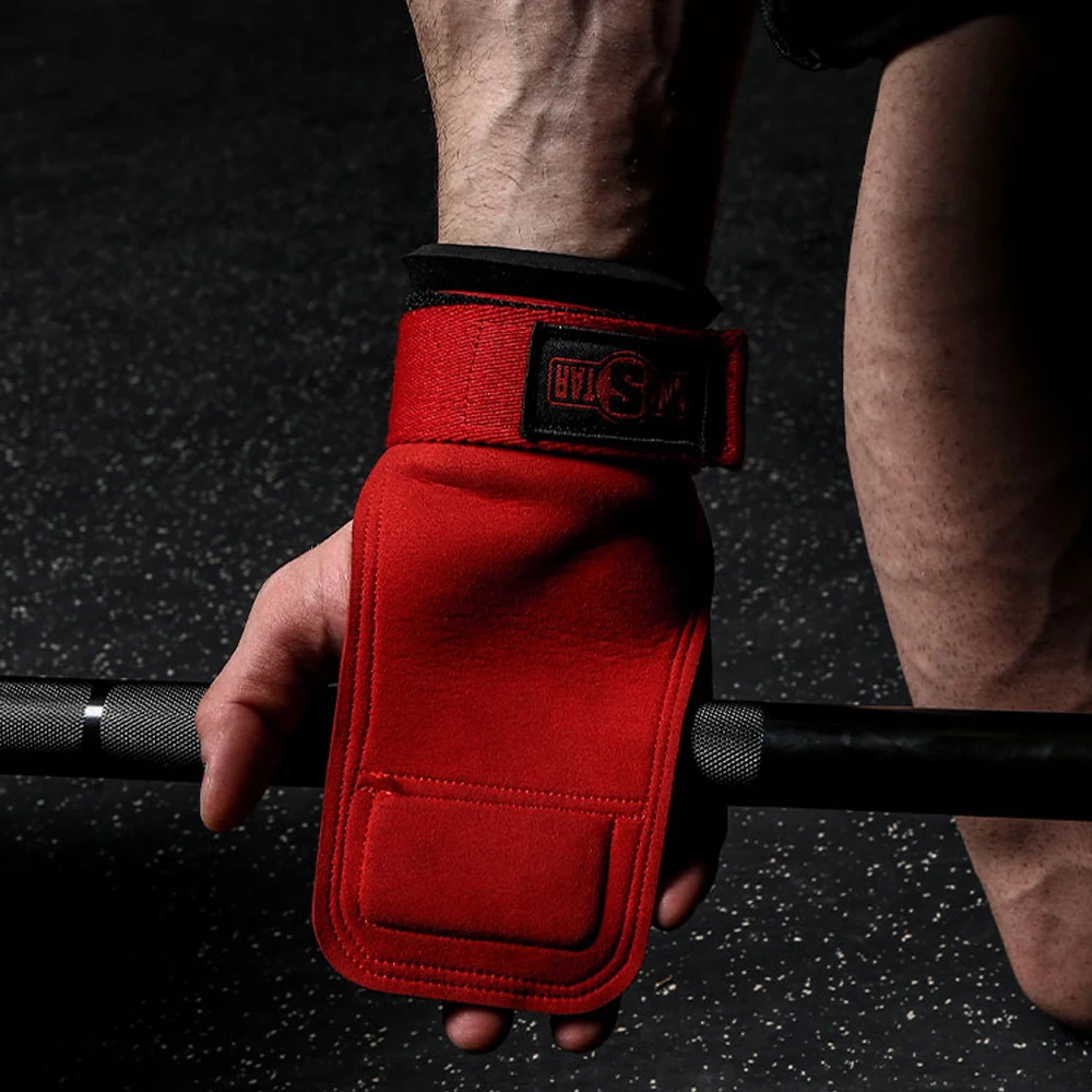 

Innstar wrist brace support palm protector weight lifting hand grips, Black/ red/ camo