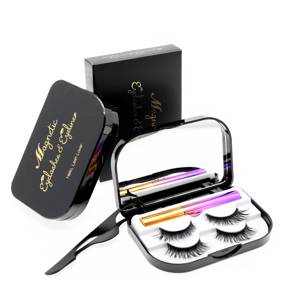 
Free sample with magic lashes tweezer 5 eyelash magnet False Magnetic Lashes Magnetic Eyeliner kit and Magnetic Eyelashes kit 