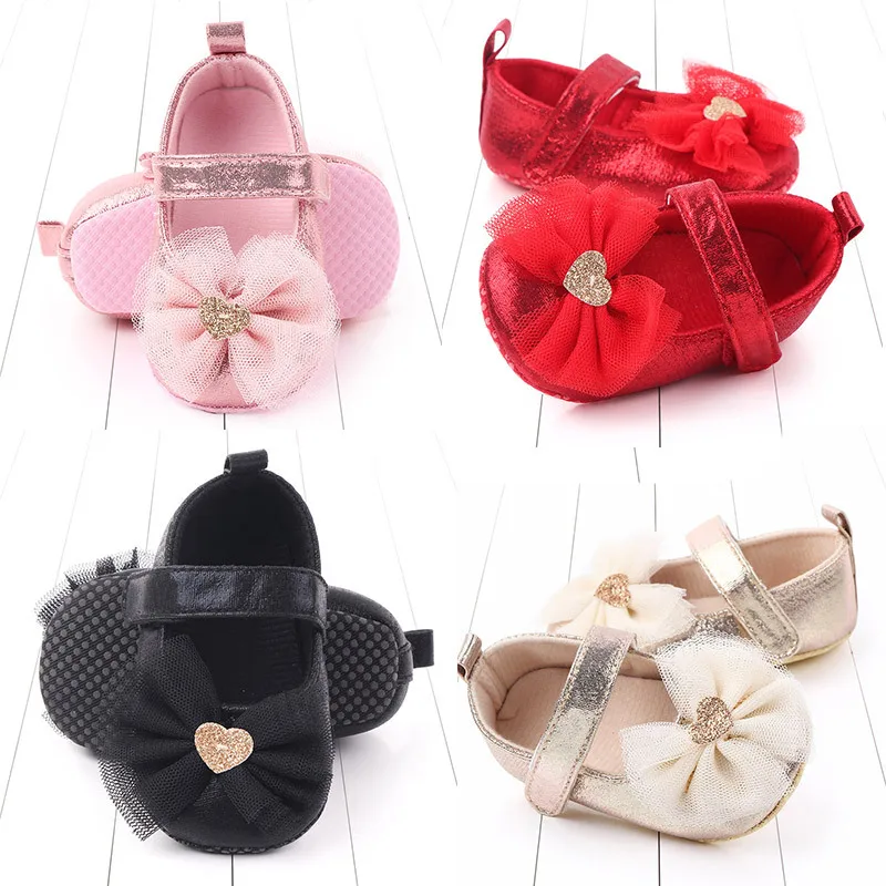 

0-18M First Walkers Cotton Soft Solid Toddler Shoes New Born Anti-slip Sneakers Bow Baby Shoes Girls with Headwear Party Girls