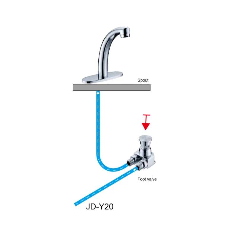 Polished Public Sink Stepping Foot Pedal Control Switch Tap Valve