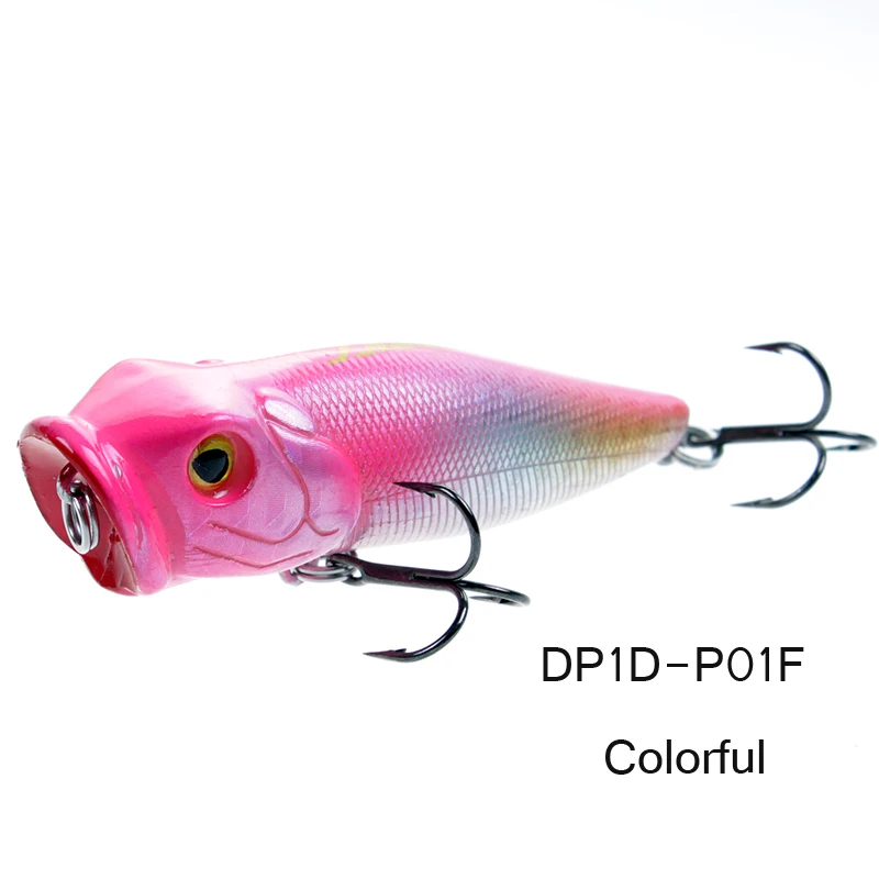 

LUTAC Popper Fishing Lure 65MM 9G Top water Lure Artificial Bait Trolling Popper Lure, 5 colors