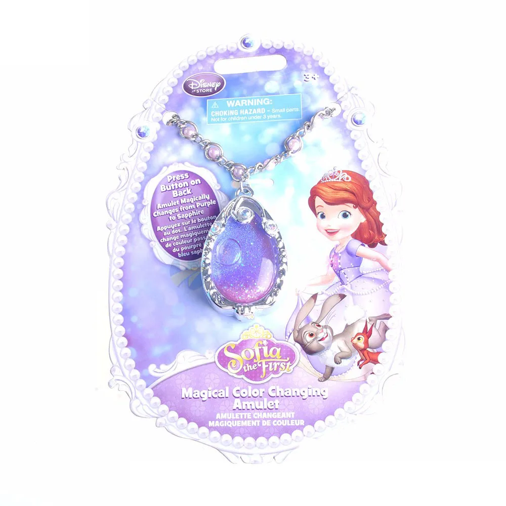 

F&J Kids Eco-friendly Zinc Alloy Necklace Jewelry Personalized Sofia Princess Purple Pendant Necklace For Girl, Blue