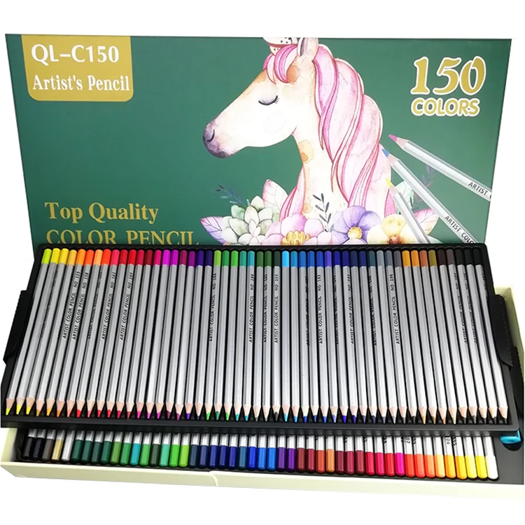 
150 Unique Colors Custom Wooden Water Color Pencil, Rainbow Color Pencil Set With Box 