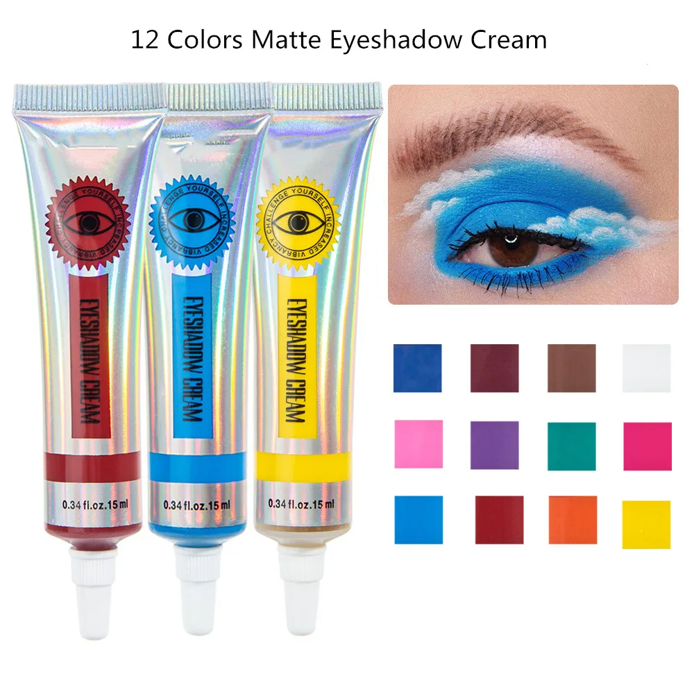 

12 Colors High Pigment Dust Summer Matte Long-lasting Eyeshadow Cream For Women