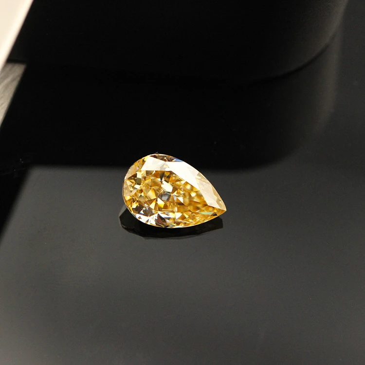 

D Color VVS Purity Pear Cut Yellow Moissanite Full Size Moissanite Diamond Wholesale Gems Moissanite Gra Certificate