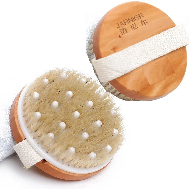 

Hot-sale Gentle Exfoliating Massage Nodes Dry Brushing Body Brush, Natural wooden color