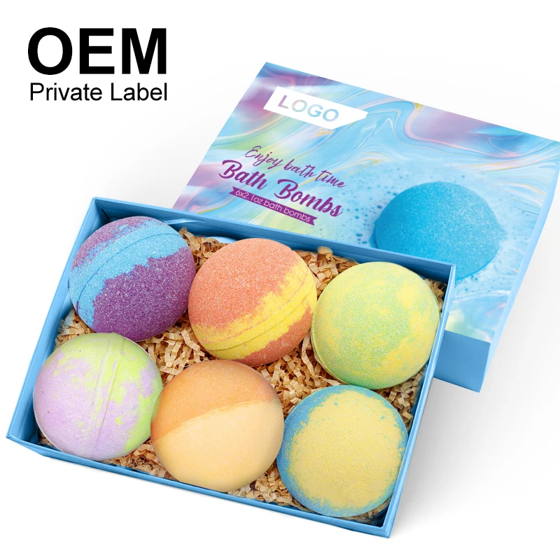 

Hot Selling 6pcs/pack Bath bombs Salt Ball Set Extracts Bath Bomb Body SPA Massage Beauty Whitening Fragrant Gift Set, Different colors