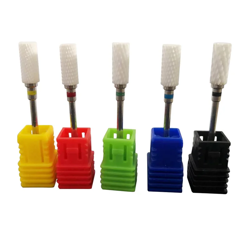 

Fast Shipping Ceramic Nail Drill Bits for Manicure Decoration Nail Polishing Peeling Grinding Head Nail Art Ceramic Drill Bits, 5 colors