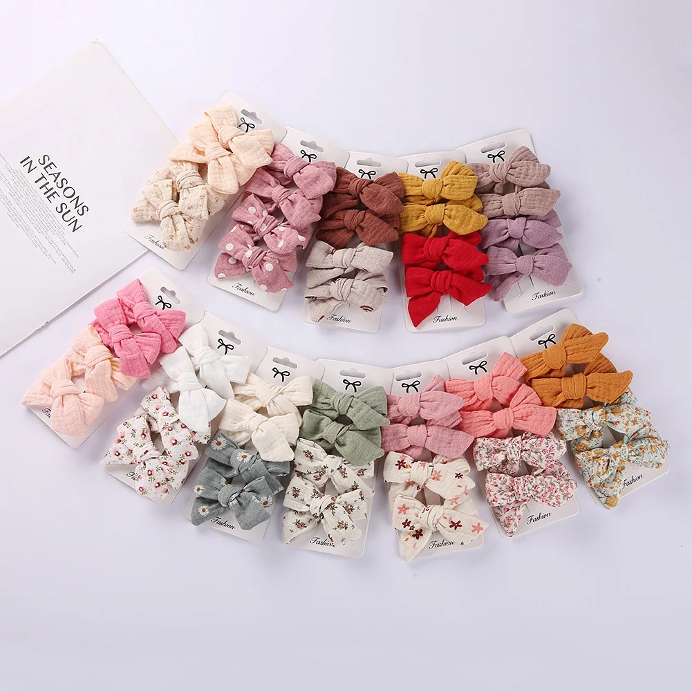 

2022 Newest hairpin cute kids 4 pieces hair accessories bow clips set