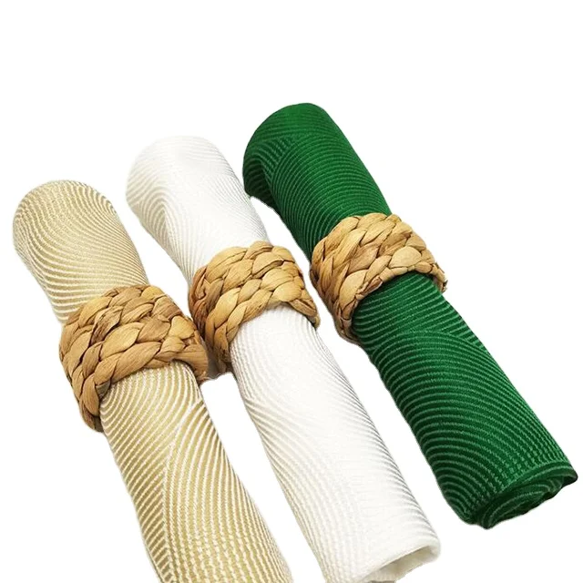 

Creative real rattan and water hyacinth grass material 6 spot hand woven napkin ring napkin buckle