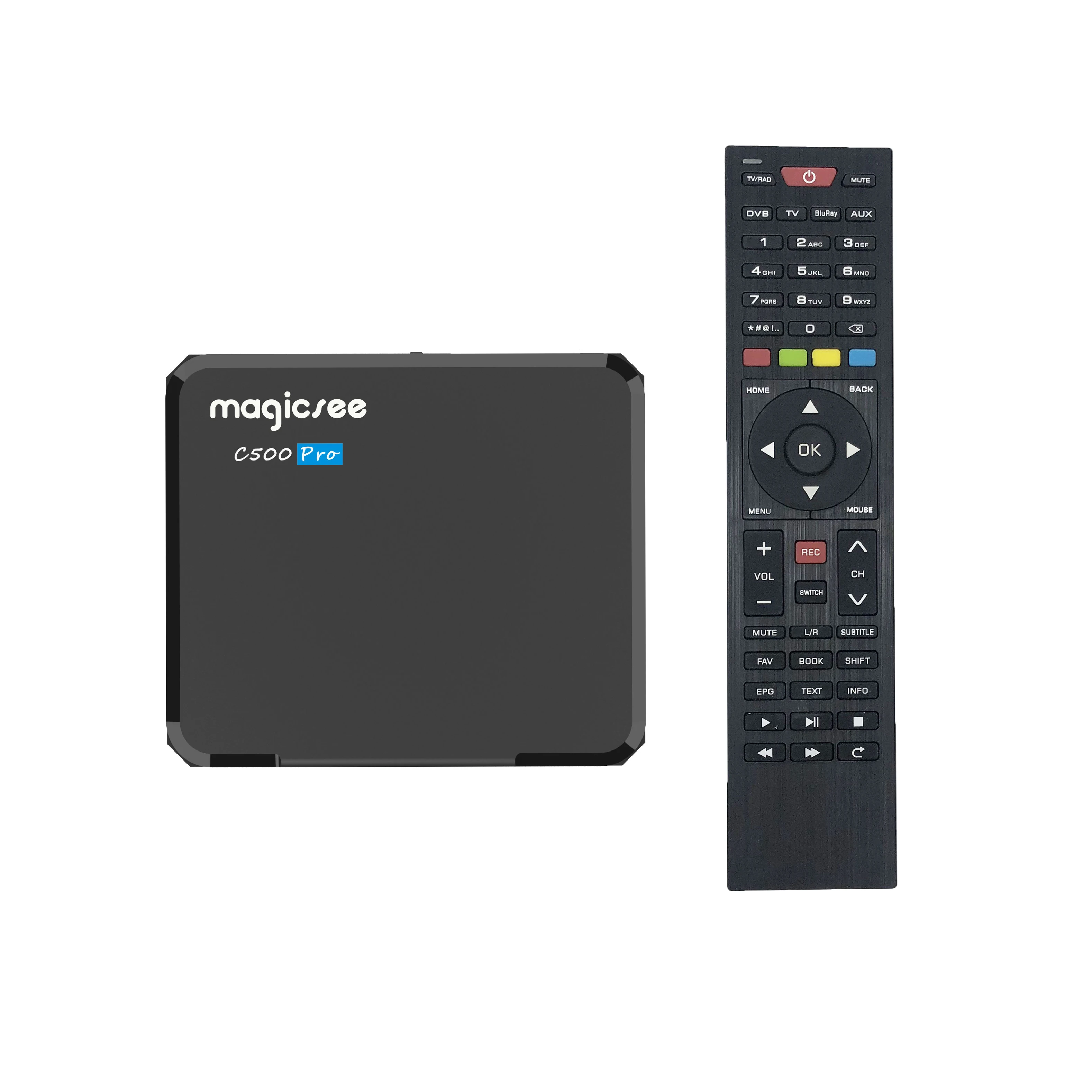 

Magicsee 500 pro android tv box digital satellite receiver s905x3 DVB-S2X/S2 DVB T2 ATSC Android 4k set top box