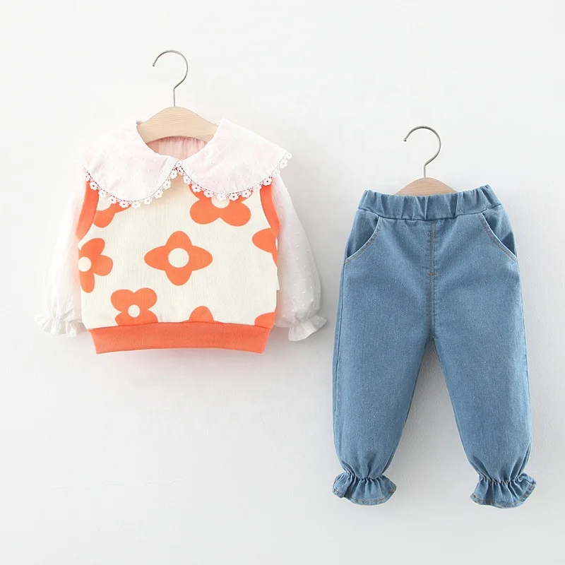 

B52134A Boutique kids spring clothes little girls fashion new 3pcs pants sets, Shown