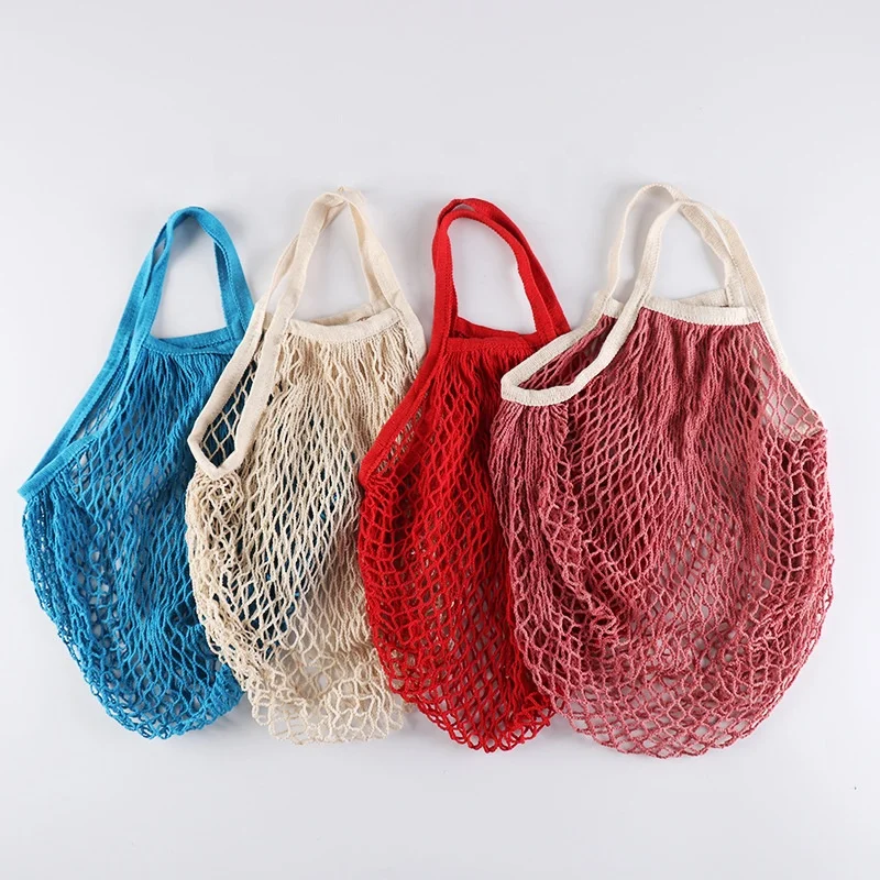 

Wholesale cotton mesh Eco-friendly reusable washable fruit and vegetable shopping bag