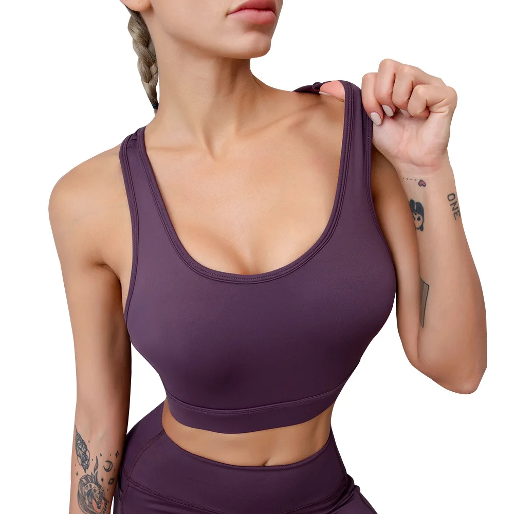

2021INS Explosive Sexy Beautiful Back Yoga Bra Sports Fitness Quick-drying Breathable Gathering Shock Absorbing Sports Underwear