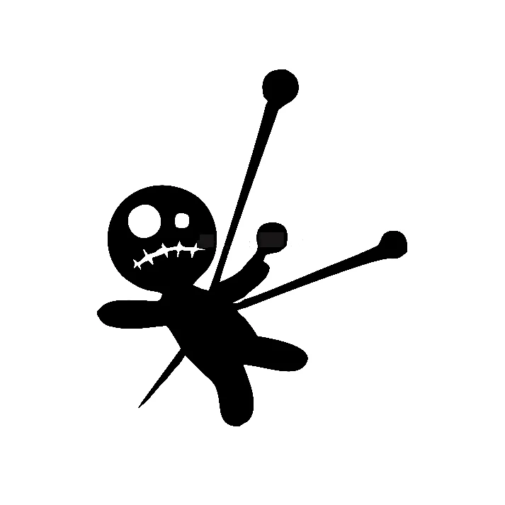 

Voodoo Doll Wicca Pagan Car Sticker decal Laptop Truck Window Door Kayak Vinyl Decal, 12 colors