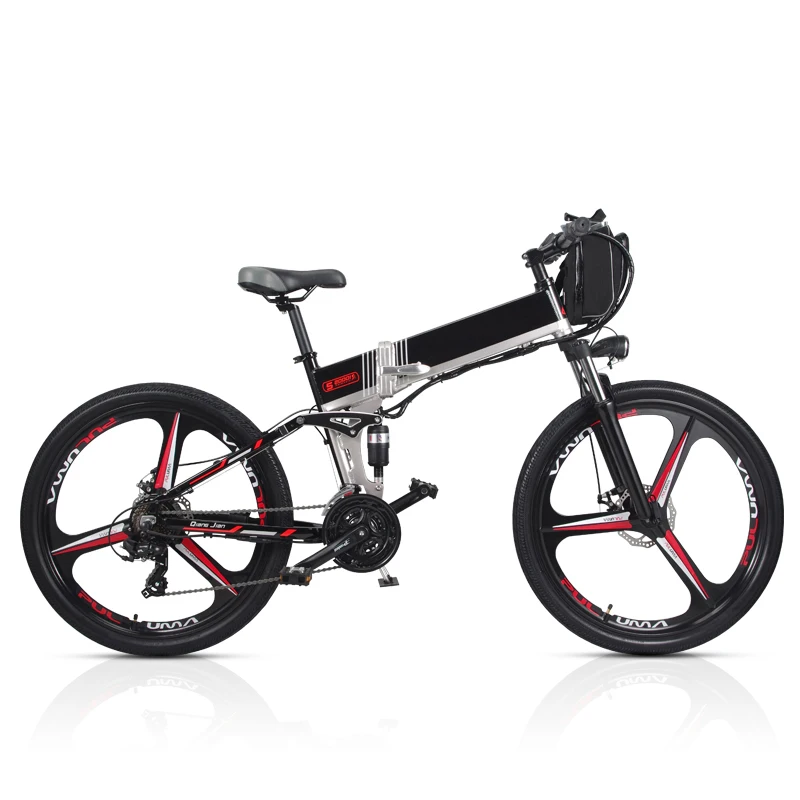 

Long Range 120Km Electric Cycle With Double 48V 10.4Ah Lithium Battery Electric Bike Foldable Bicycle, Black or white