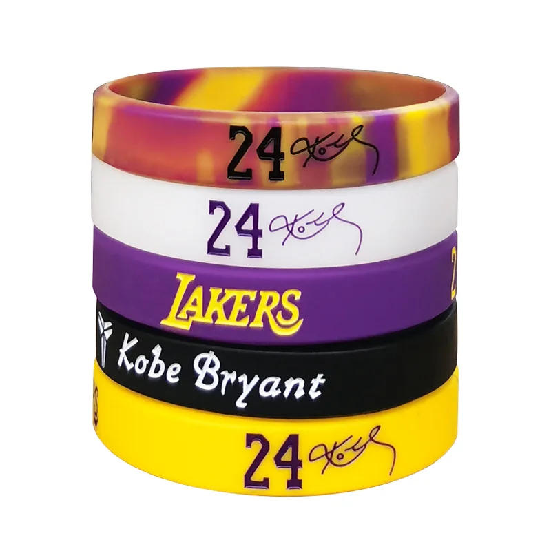 

Hot Sale Factory Custom Personalized Basketball Fan's Promo Gifts Engraving Wristband Kobe Silicone Bracelet, Customized color
