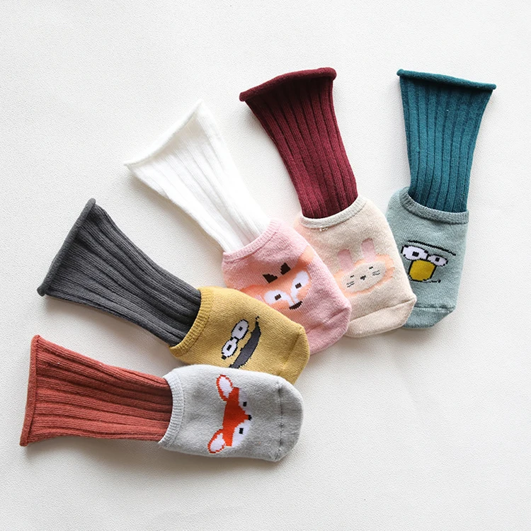 

High Quality Cute Thick Cotton Anti Slip Baby Stockings Wholesale Cartoon Fuzzy Non Skid Baby Stockings Socks Set, Custom color