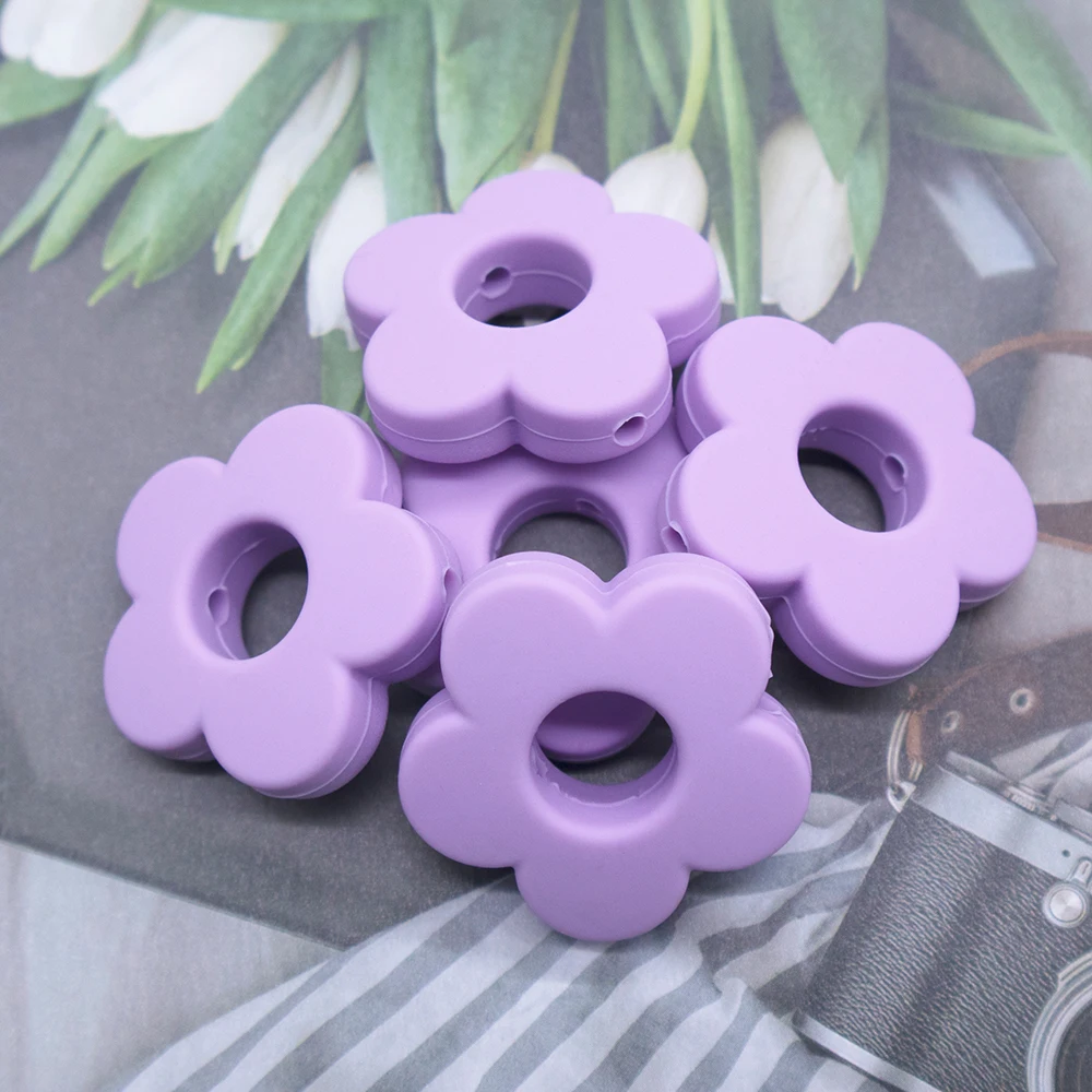
BPA free flower baby silicone bead sets for pacifier silicone beads 