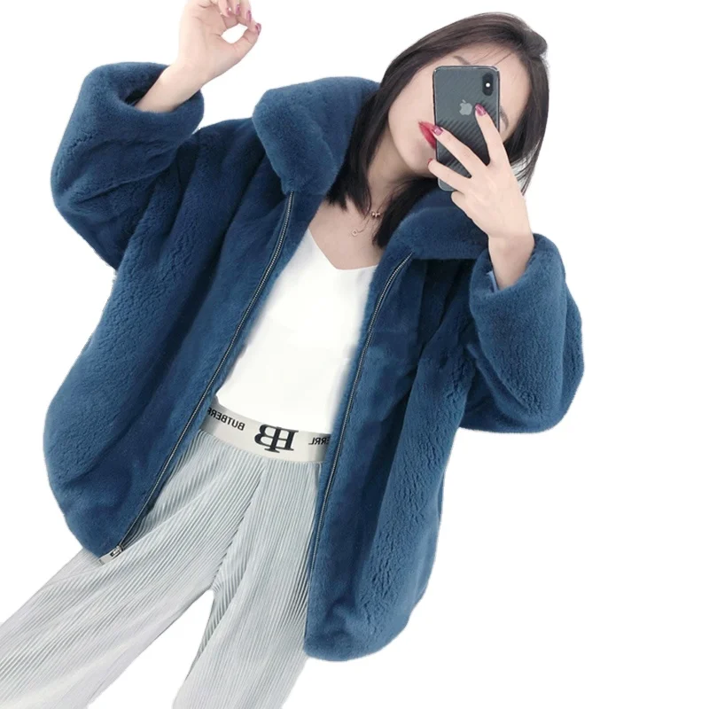 

Star Clothing Mink Outerwear Rex Rabbit Fur Plates in Genuine Chinchilla Color mink fur short coat Furs Coats, As image