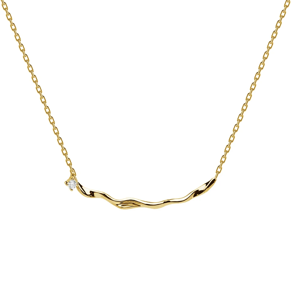 

classic 925 sterling silver fashion necklace for women high polish 18K gold vermeil gold spring necklace