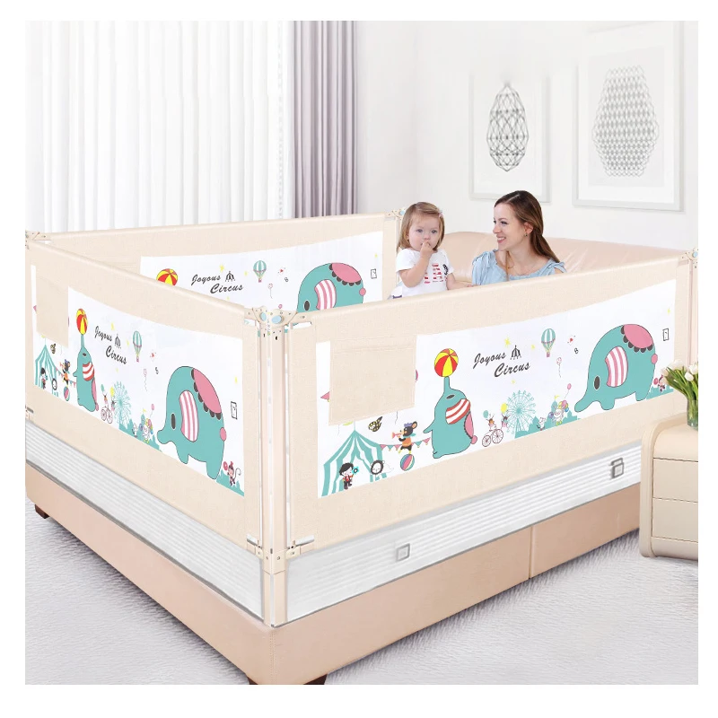 

Kids Portable Bed Fence, Children Fold Down Bed Rail Bumper/