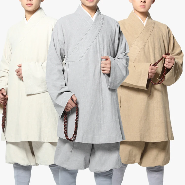 

Chinese traditional Buddha suit Hermit uniform Luo Han jacket Monk uniform