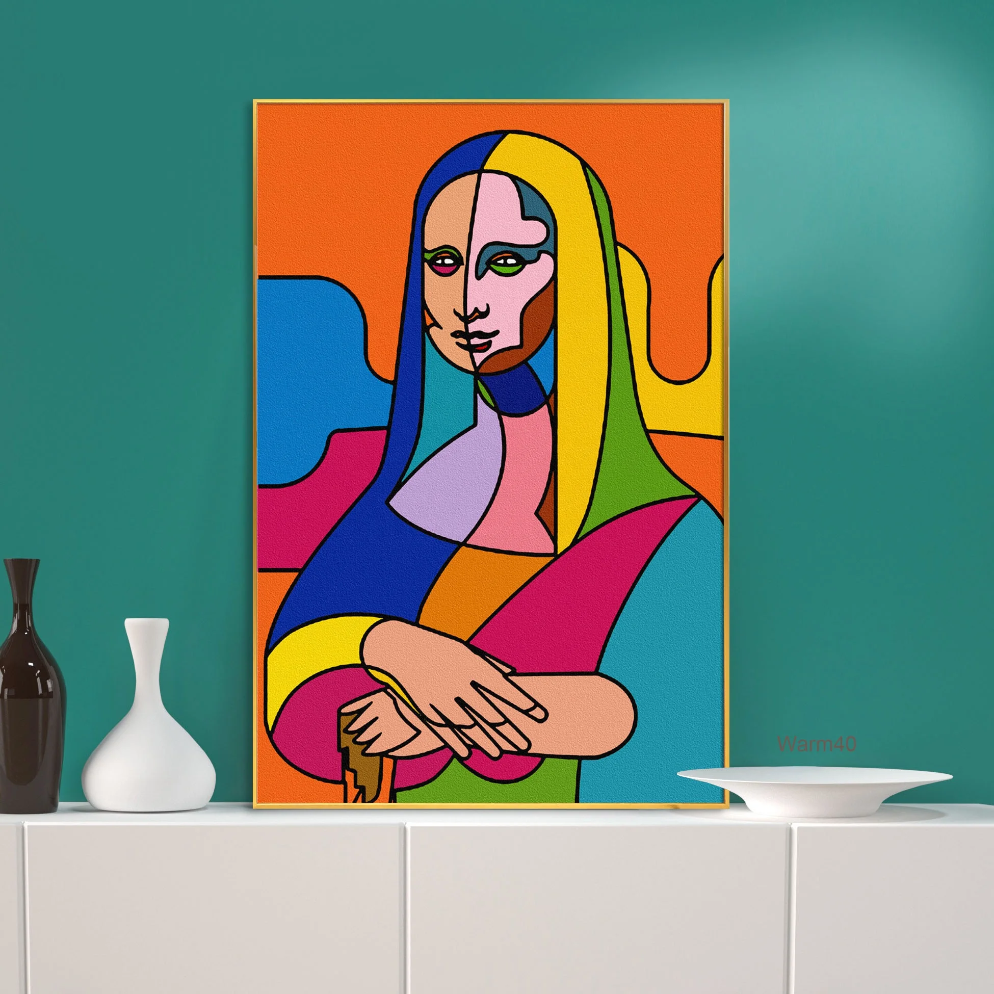 

New design Pop Art Painting graffiti culture Poster Canvas Wall Art decor Print Mona Lisa Cartoon Style