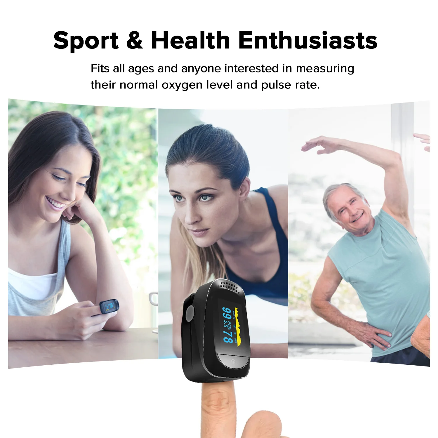 
Professional manufacturer of smart digital fingertip SPO2 pulse oximeter with two-color OLED display 