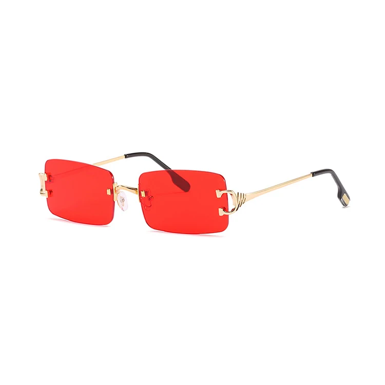 

2020 INS Popular fashionable women Rimless trimmed square ocean lens good quality sunglasses