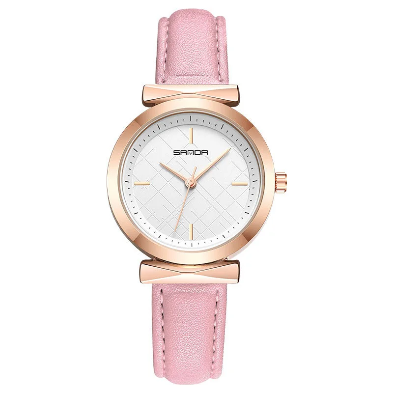 

Sanda factory new ladies watch female student fashion trend Korean version of the atmosphere waterproof 2018 retro quartz watch