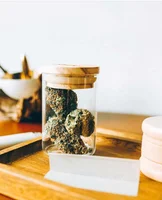 

GJ01B Wholesale Glass Jars With Wood Lid, Small Jars Glass