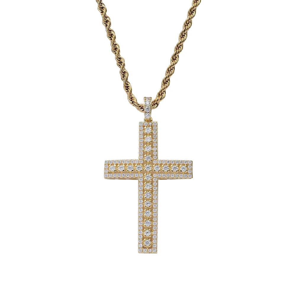 

CN227 Brass Cubic Zircon Cross Pendant Brass Micro pave with CZ Bling Bling Mens Pendant Hip Hop Jewelry