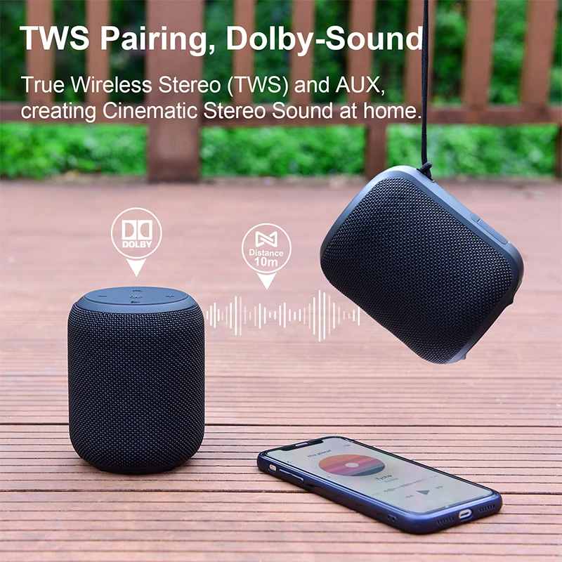 Hands free calling Silicone Fabric 16W wireless Blue tooth 5.0 Speaker portable - ANKUX.COM